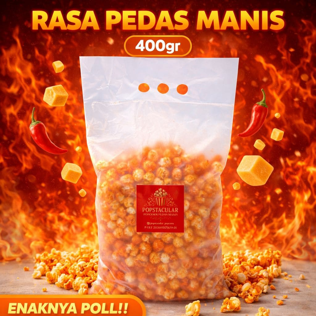 Jual POPSTACULAR - Popcorn Rasa Pedas Manis Jumbo 400gram | Shopee ...