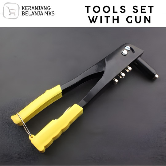 Jual Baut Rivet Universal Blind Rivets Tool Set with Gun 120 PCS ...