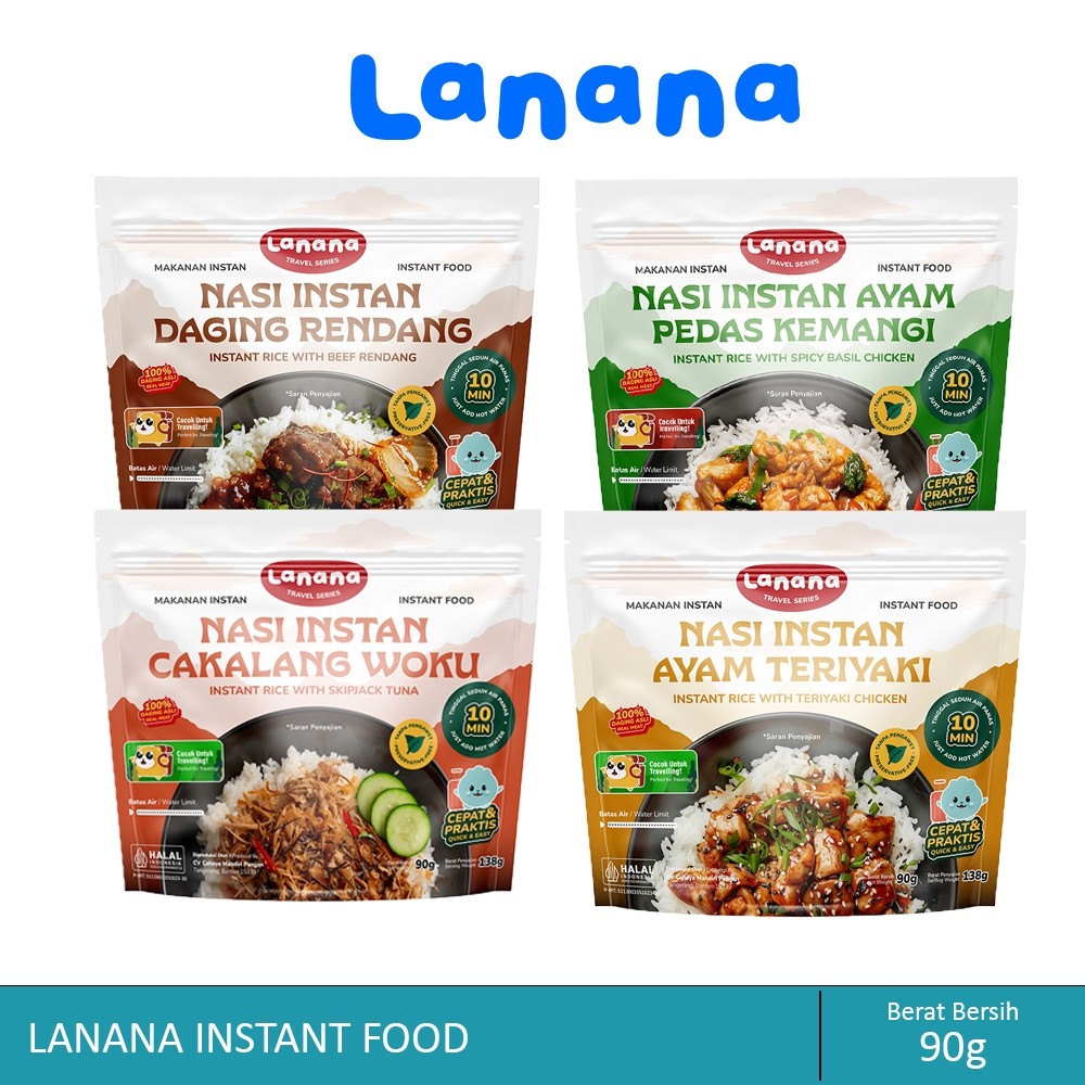 Jual Lanana - Nasi Putih Instant : Daging Rendang, Cakalang Woku, Ayam ...