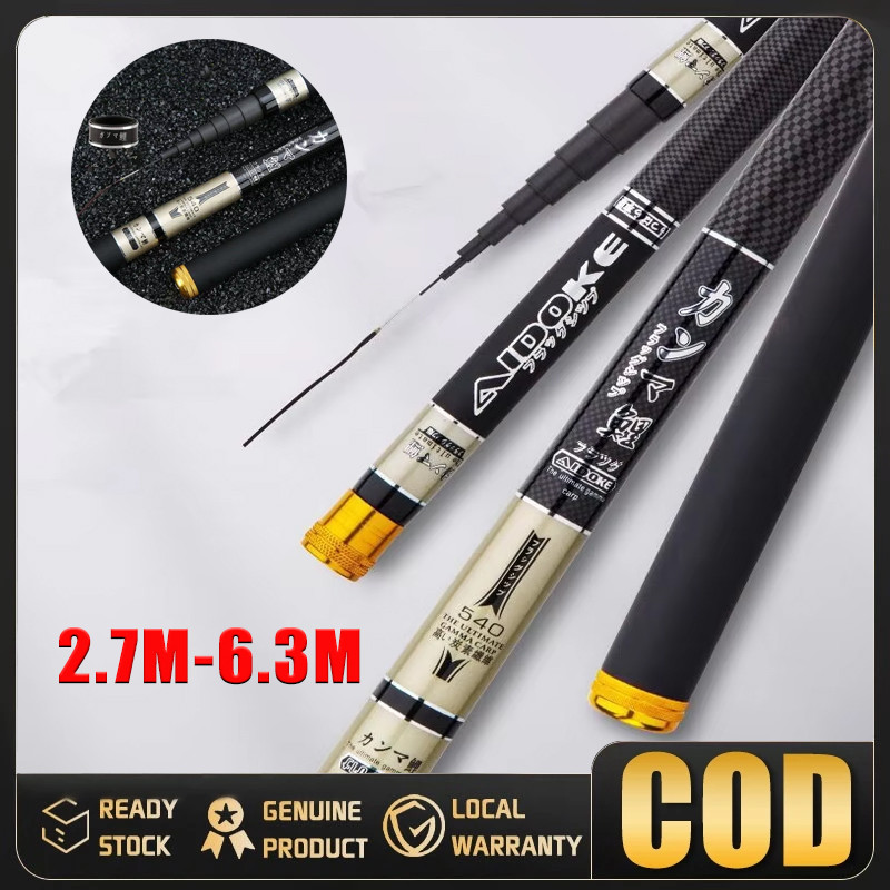 Joran Tegek Batik Carbon - 270 360 450 540 630 - Medium Hard, Ringan & Sensitif - Untuk Pancing Dasar & Lempar 5-12 Bagian Perjalanan Portabel Super Ringan