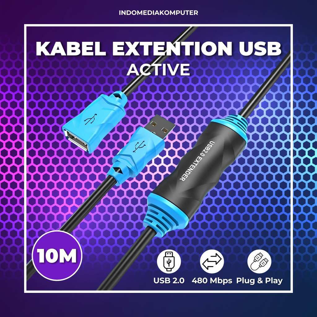 Jual KABEL EXTENTION USB 2.0 10M ACTIVE | Shopee Indonesia