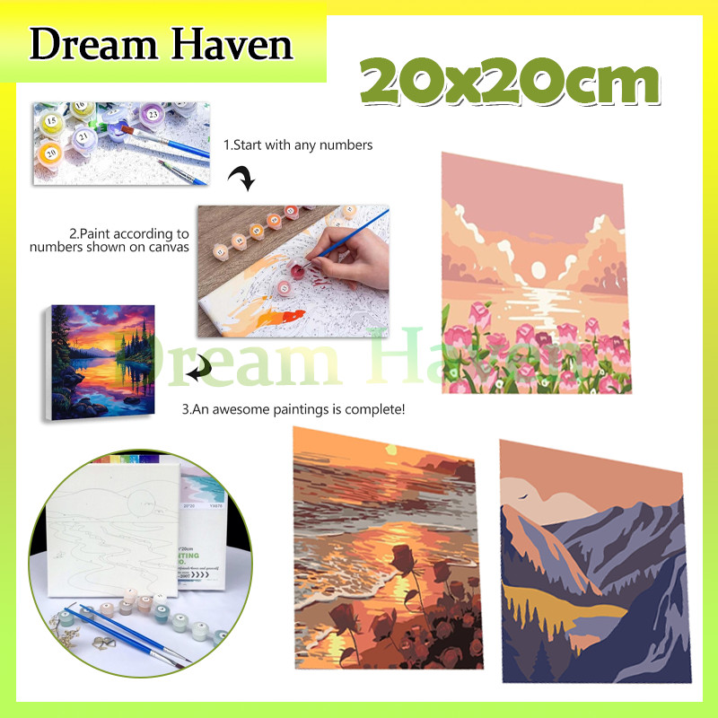 Jual 20x20cm Lukisan Paint By Number/Kanvas DIY Digital Painting Kit ...