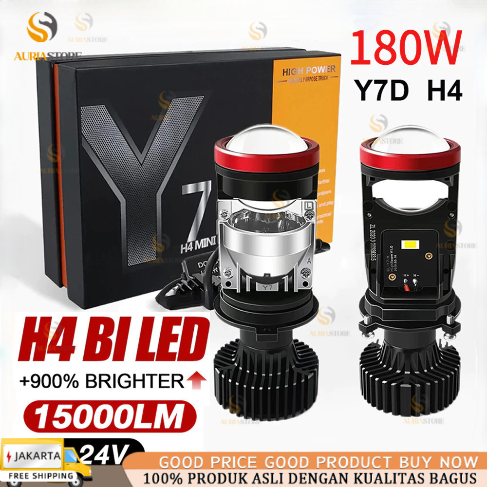 Projie Led Mobil Mini Projie Y7D H4 Mobil Super Terang Lampu Led Mobil Utama Kabut Headlamp Lampu Mobil Headlight Lampu Mobil Pencahayaan Putih 2 Pcs 120W Kit Bohlam H4 Hi/Low Beam Super Tera Led Projector Mobil Lampu Projie Depan Mobil  Mini Driving Ligh