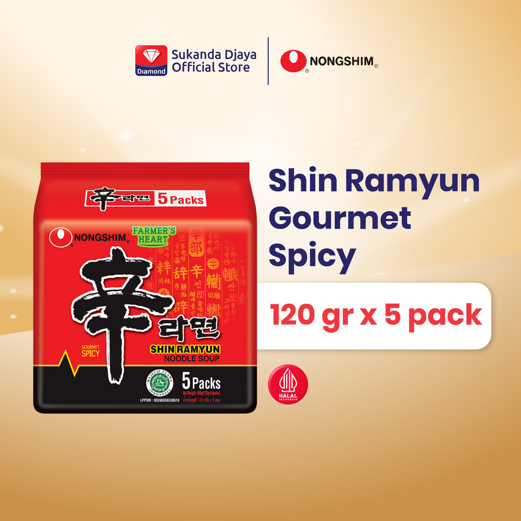 Jual Nong Nong Nong Shim Shin Ramyun Spicy Mushroom 120 gr Multipack ...