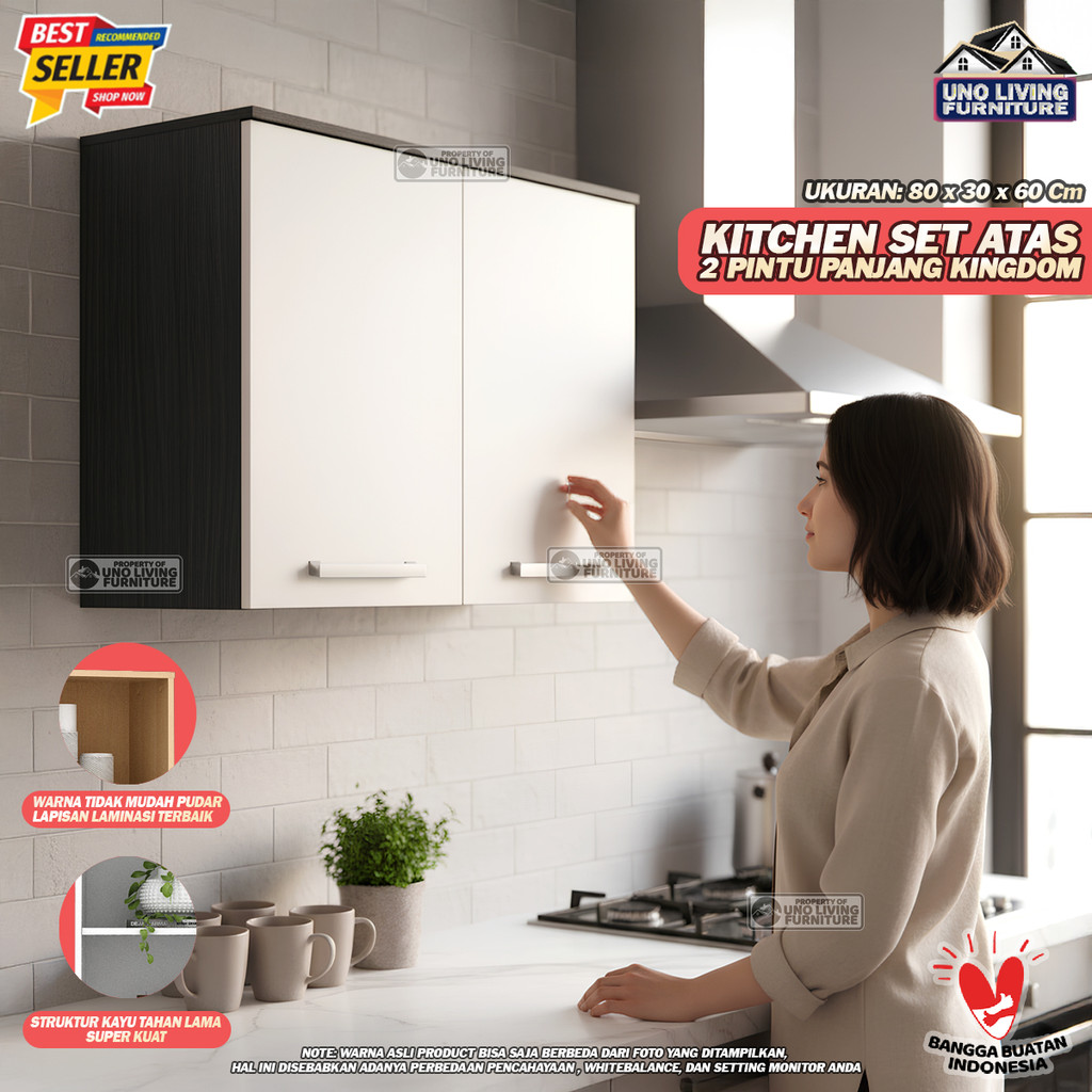 Kitchen Set Atas 2 Pintu Panjang Kitchen Set Minimalis Lemari Gantung Rak Dapur Kingdom KSK 202