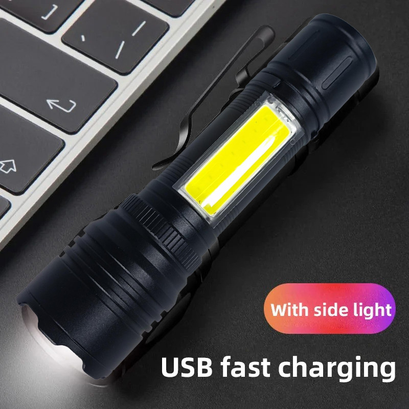 Jual Senter Mini LED Telescopic Flashlight LCD Display 1200mAh | Shopee ...