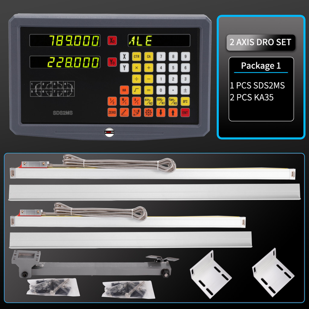 Jual 2 Axis Dro Set LED Digital Readout With 2PCS Linear Glass Scale ...