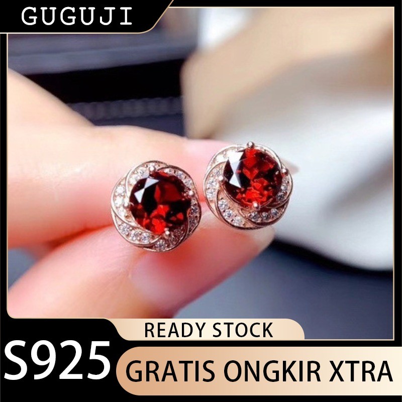 Jual GUGUJI Anting Stud Ruby Simulasi Berlian Penuh Elegan Penjualan ...