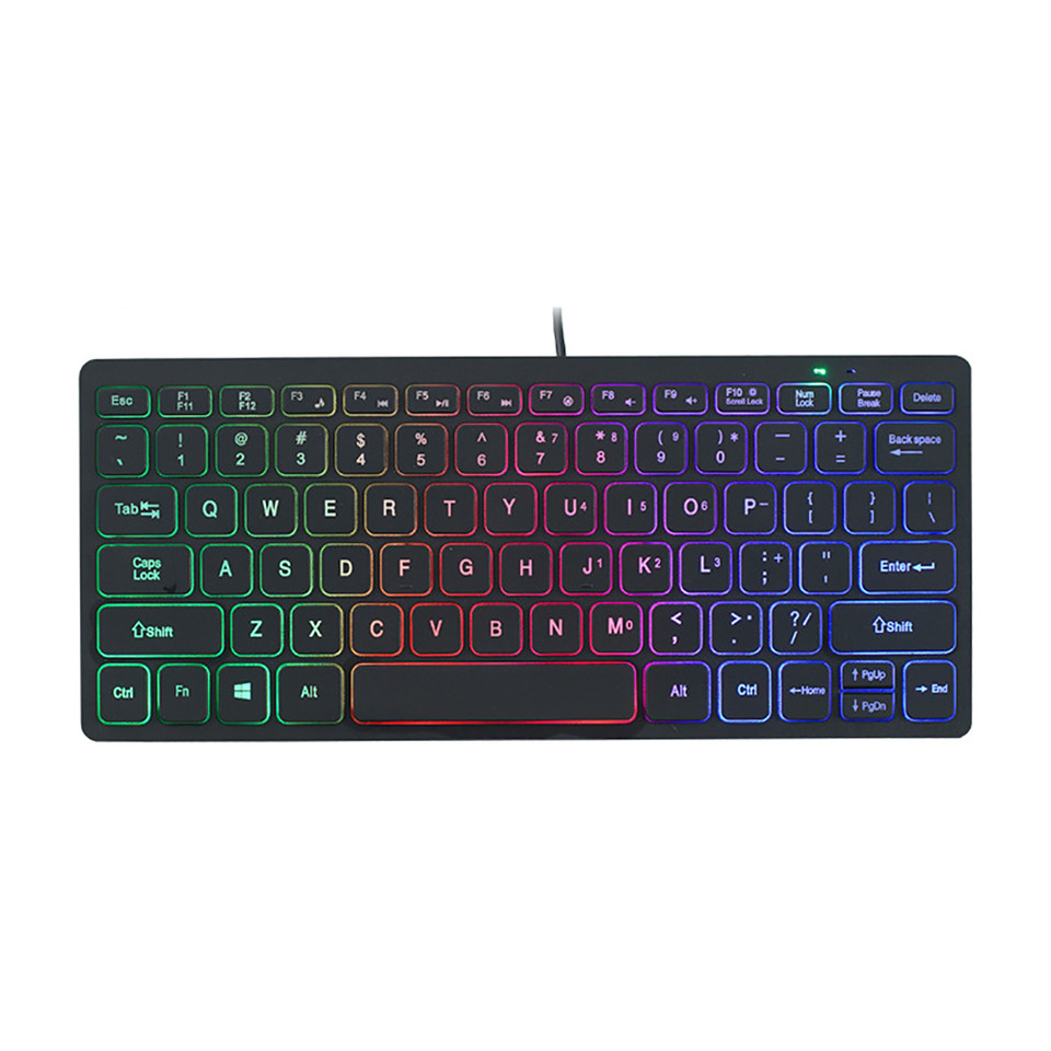 Jual 78 key Backlit Wired Keyboard Mini Small Laptop External Keyboard ...