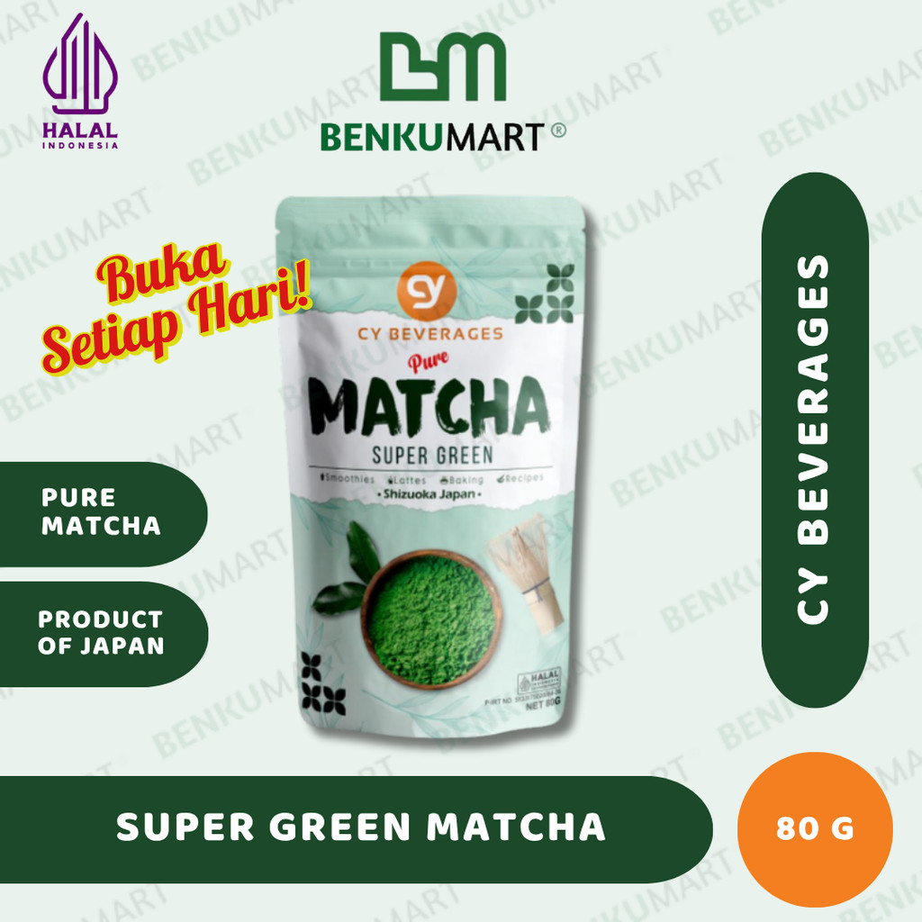 Jual CY Pure Matcha Super Green (80 g) | CY Beverages 80gr - Matcha ...