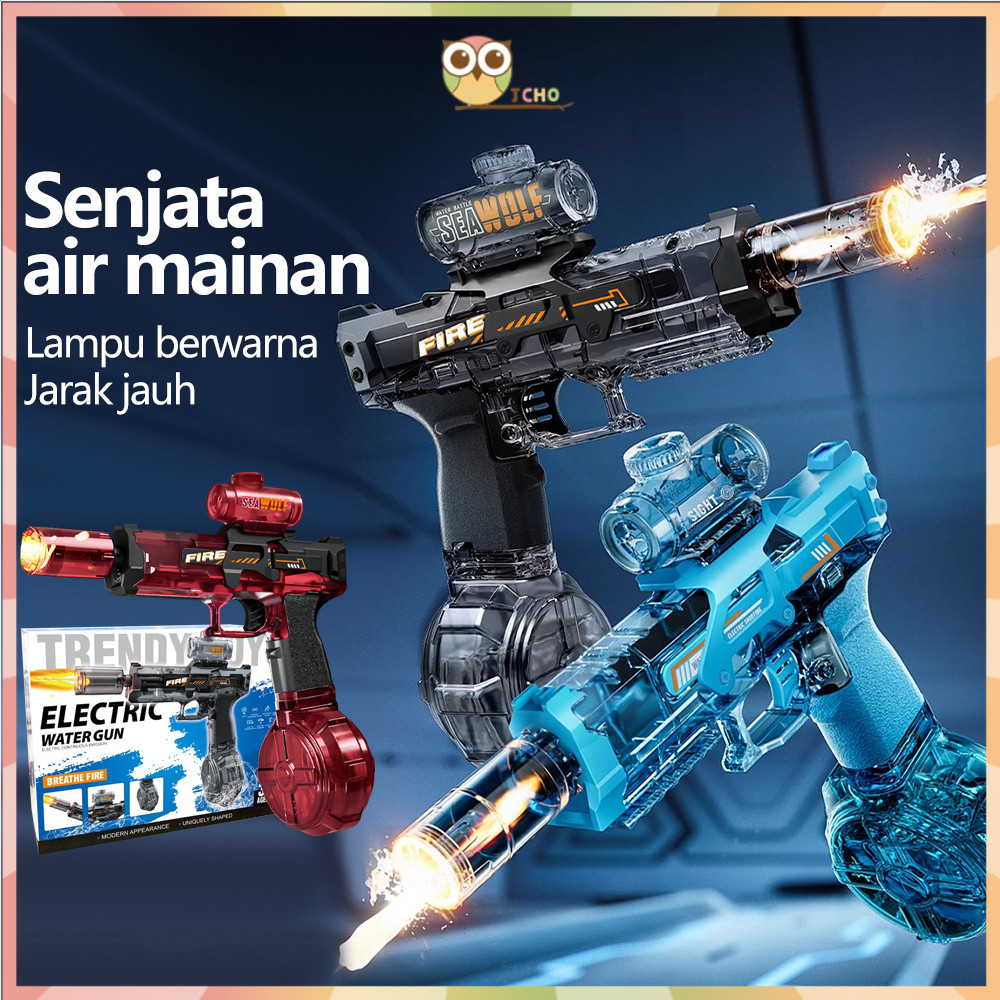 Jual JCHO Electric Water Gun Mainan Pistol Air Rechargeable LED Light ...