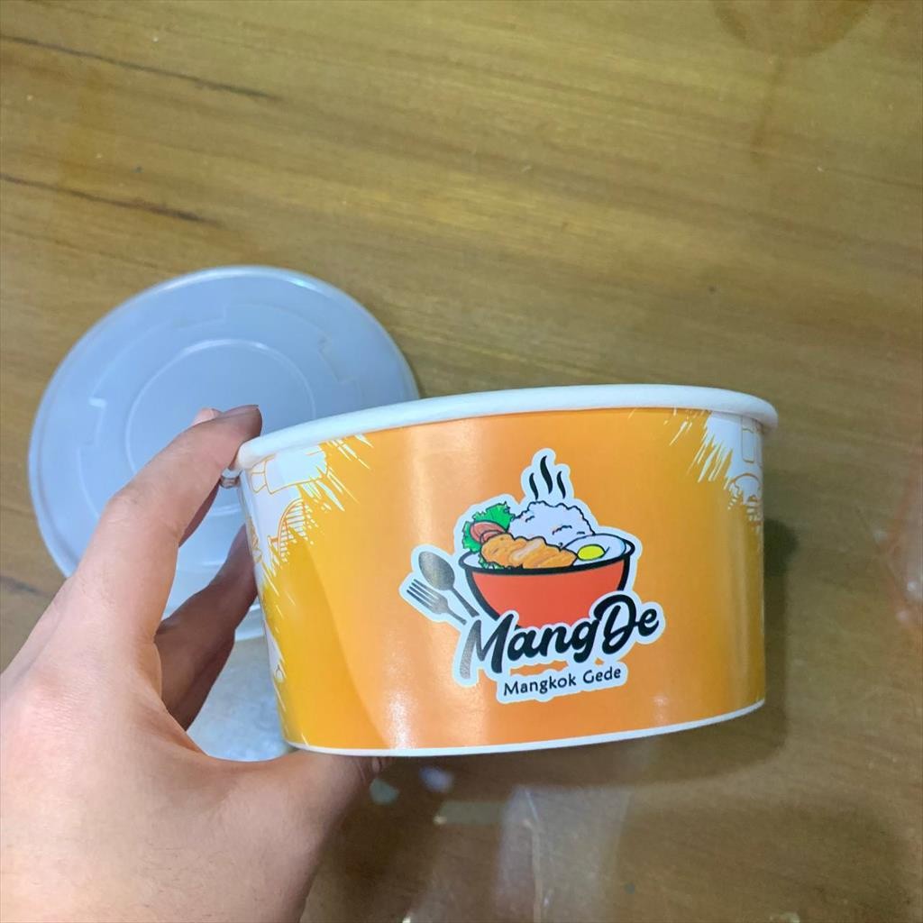 Jual TGM - 1 Set Paper Bowl + Lid 720 mL 24 oz Motif - Mangkok Kertas ...