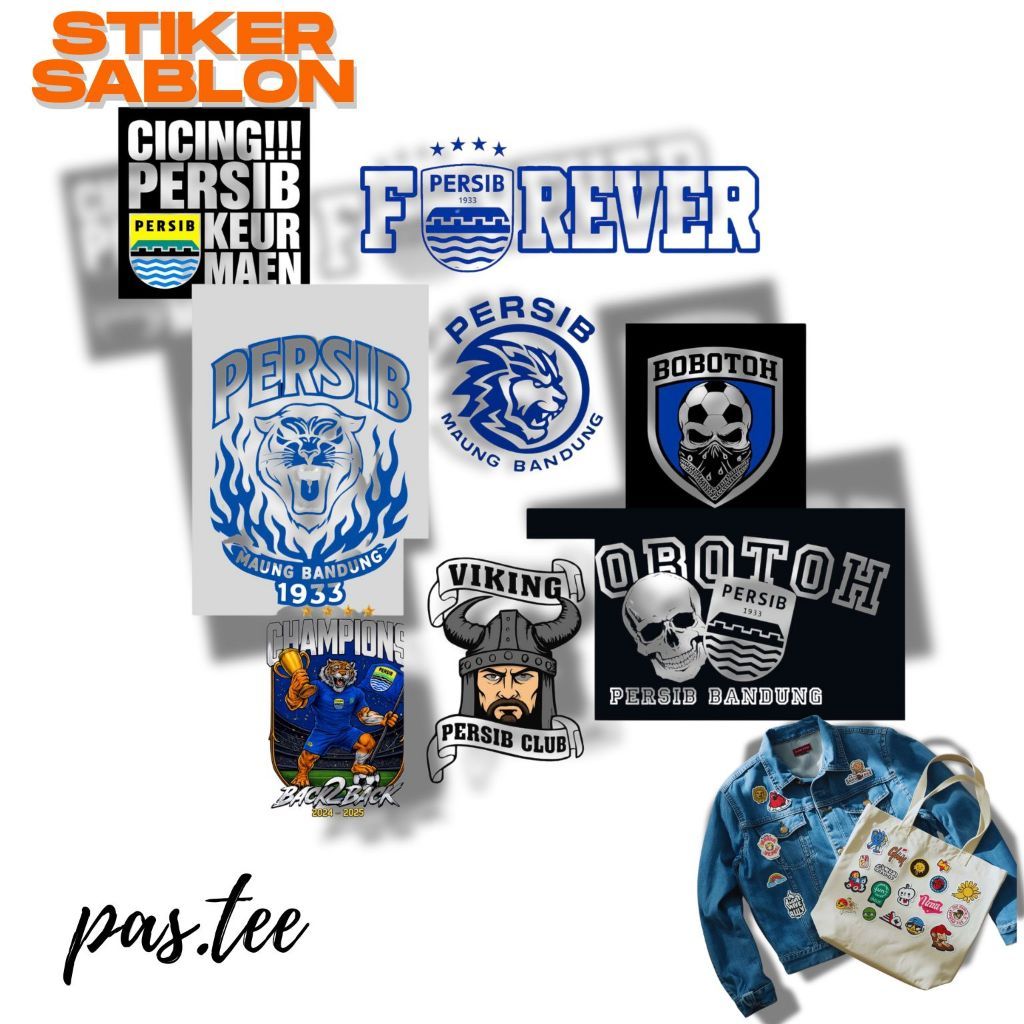 Jual Stiker Sablon Setrika Logo Persib Bandung - Stiker Gosok Baju Kaos ...