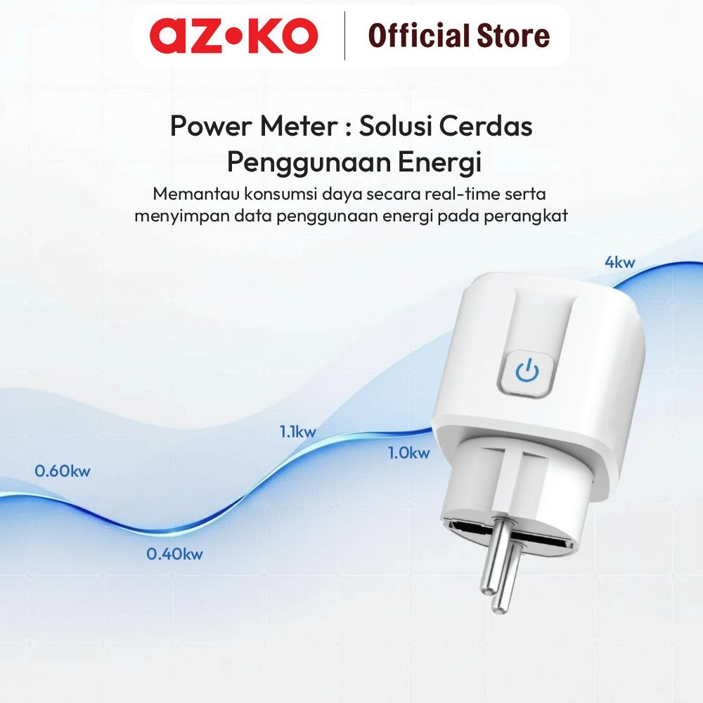 Jual AZKO Krisbow Sync Steker Smart Plug Ue Dengan Monitoring Function ...