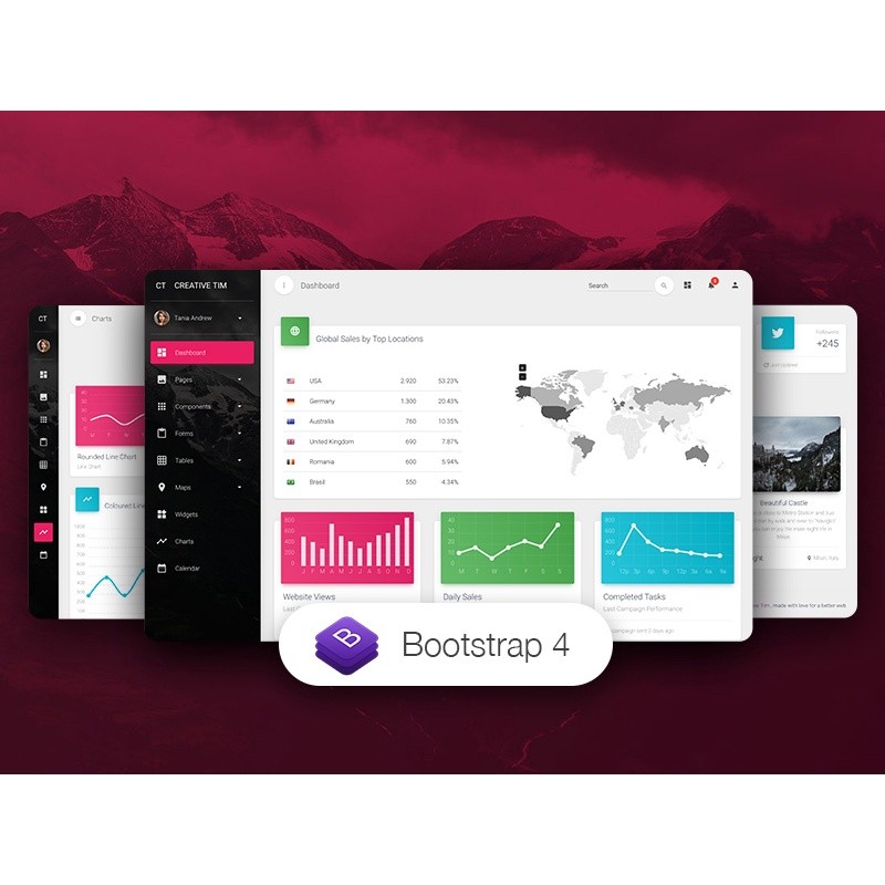 Jual Bootstrap 4 - Material Dashboard PRO Admin Template (HTML, Angular ...
