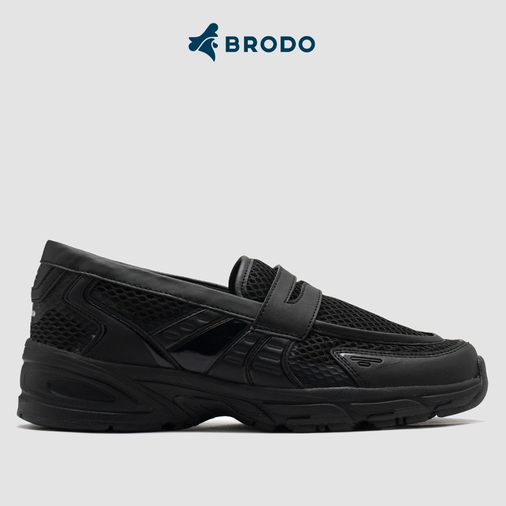 Jual BRODO - Sneakers Ace Neptune Loafers Full Black | Shopee Indonesia