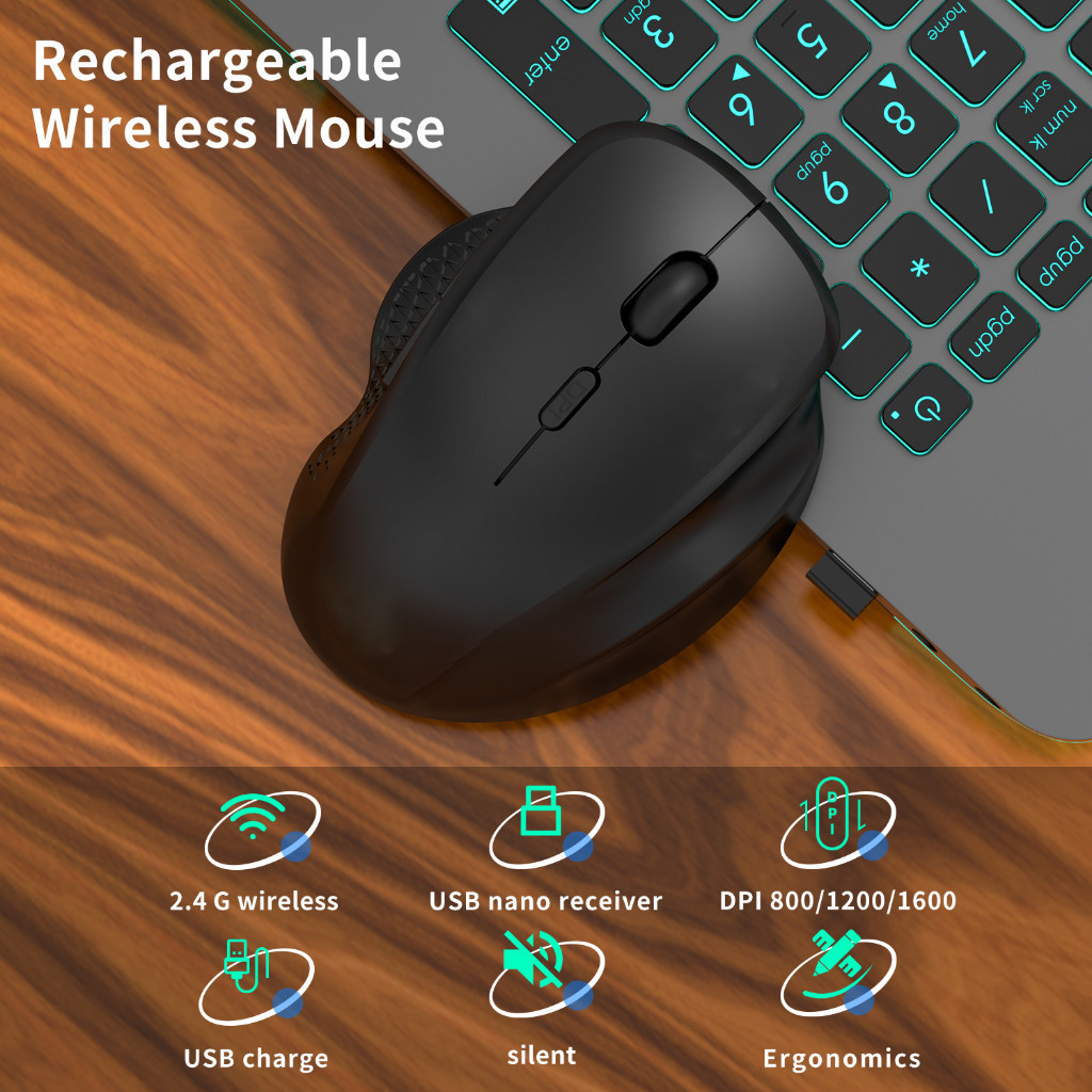 Jual 2.4G Bluetooth USB Wireless Mouse Rechargeable Bluetooth USB ...