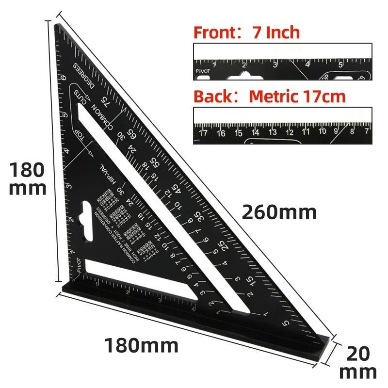 Jual Triangle Ruler 7Inch Measurement Tool Aluminium Alloy Carpenter ...