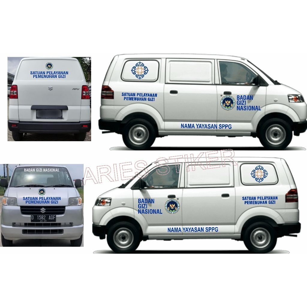 Jual decal stiker mobil mbg badan gizi nasional apv blinvan full set ...