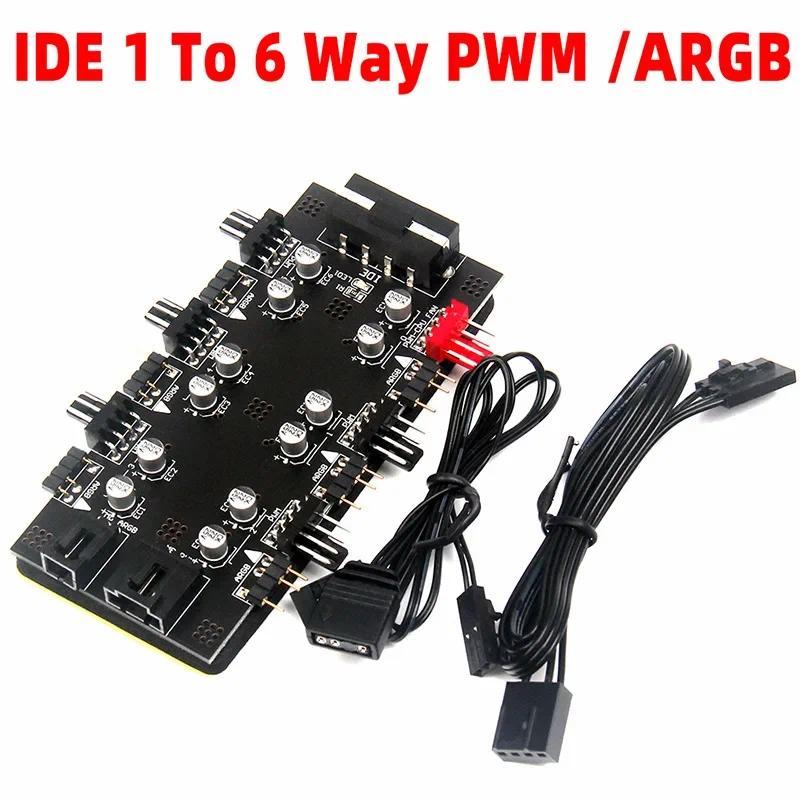 Jual IDE 1 To 6 Way PWM /ARGB Device Expander Speed Controller 4-Pin ...