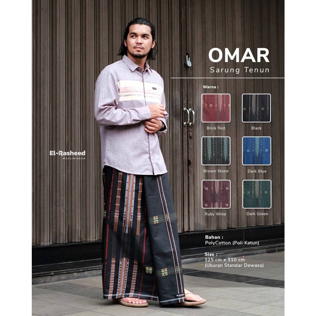 Jual [BISA COD] EL-RASHEED OMAR SARUNG TENUN DARK GREEN DARK BLUE RUBY ...