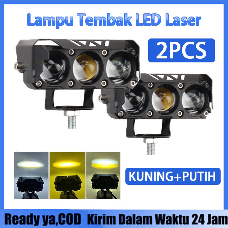 LAMPU LED TEMBAK LASER SQL 3 MATA LUMINOSLED Q9 Hi LOW MOBIL MOTOR 2 WARNA Lampu kabut sepeda motor, lampu sorot tinggi dan rendah, lampu luar super terang truk lampu offroad lampu tambahan 12V 24V
