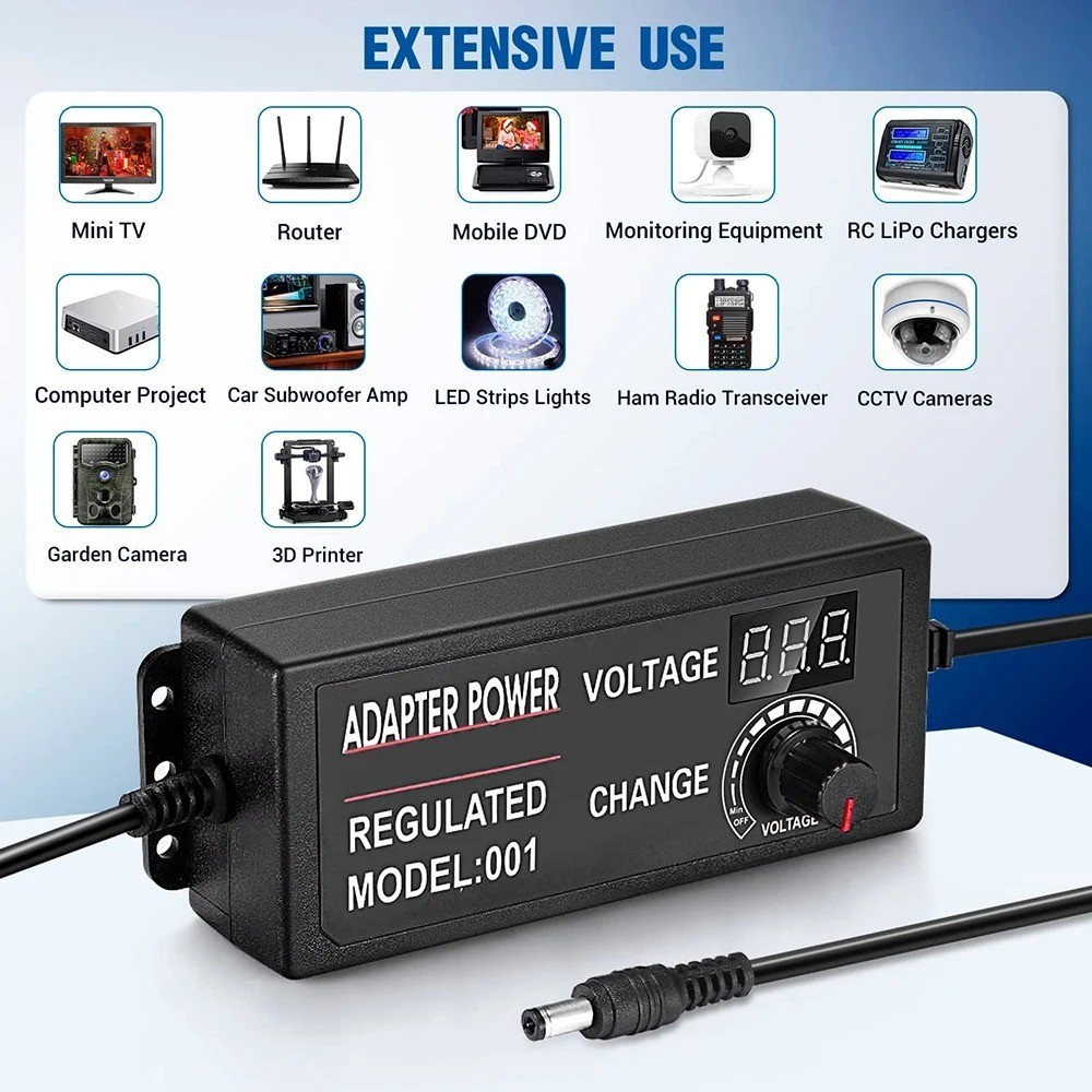 Jual Adaptor Power Supply Adjustable 3–24V 3A With Voltage Display ...