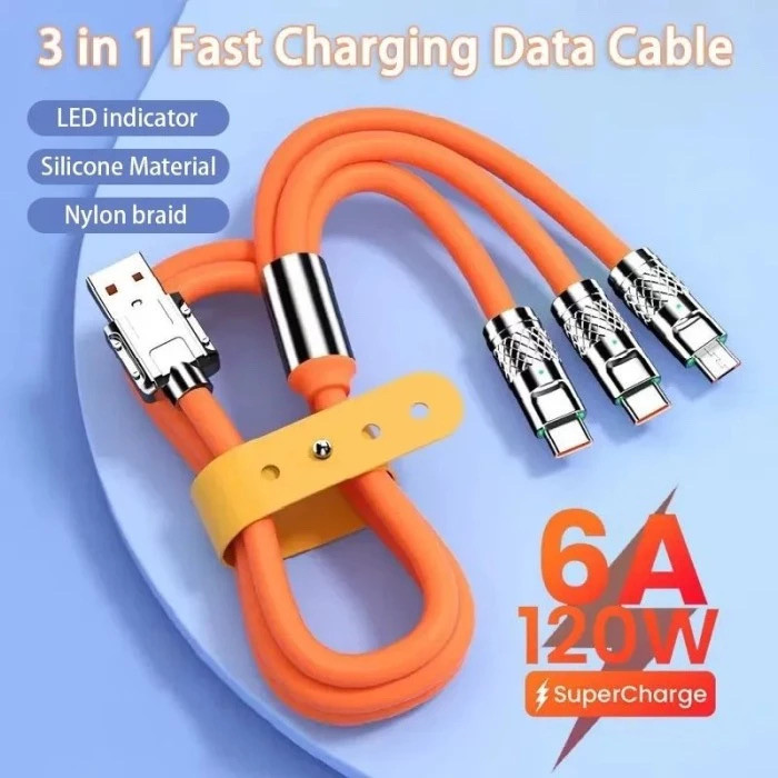 Jual BIUBIUCASE 120W 3-in-1 Fast Charging Cable, Zinc Alloy 6A Data ...