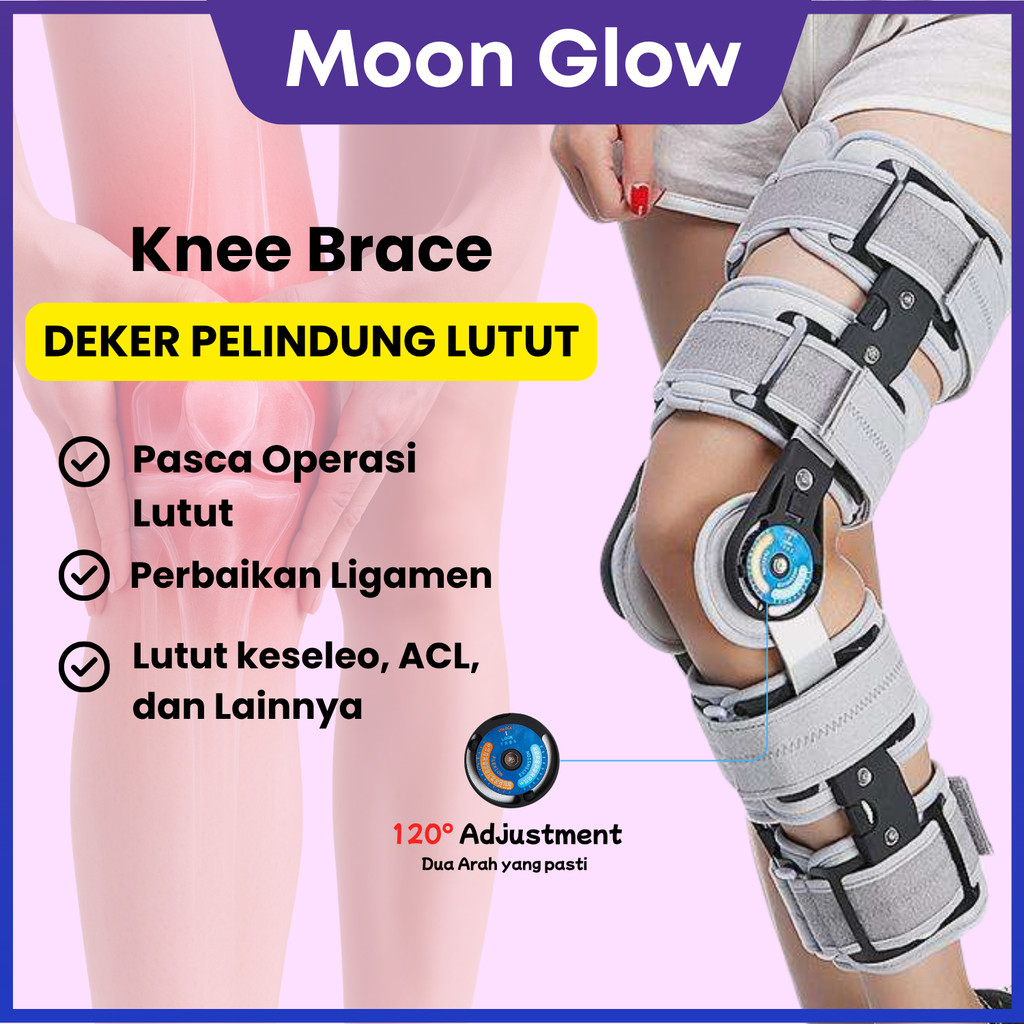 Jual Moon Glow [ GARANSI 1 TAHUN ] Post Op Knee Brace Deker Penyangga ...