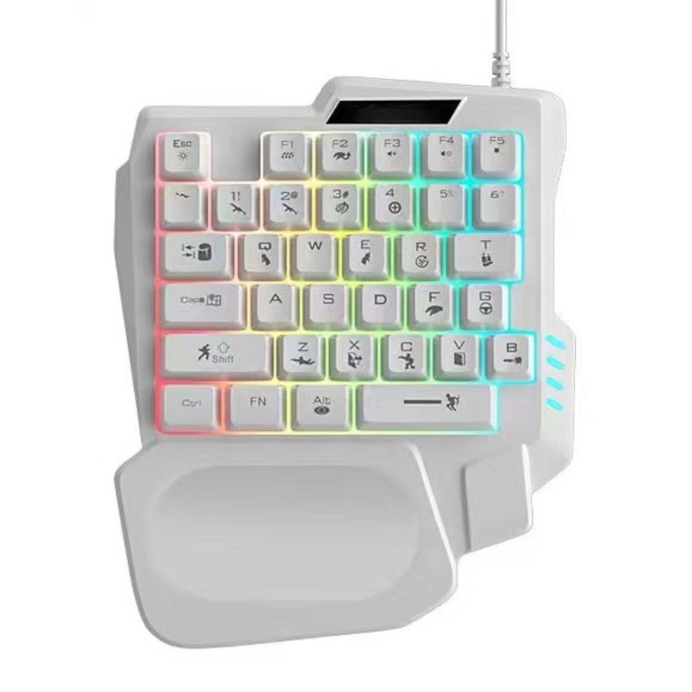 Jual Portable USB Single Hand Keyboard Ultra-slim Luminous One Handedly ...