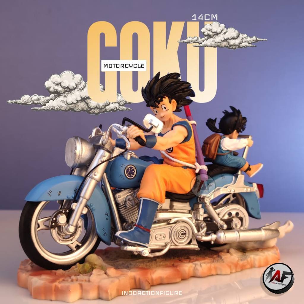 Jual Statue Action Figure Dragon Ball Goku x Gohan Motorcycle Vintage ...