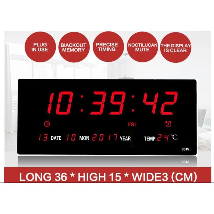 Jual sistastore20 JD- 3615 Jam Digital LED Clock Dinding Meja Kalender ...