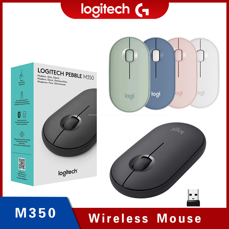 Jual Logitech Pebble Mute Mouse M350 Bluetooth Dual Mode Wireless Mouse ...