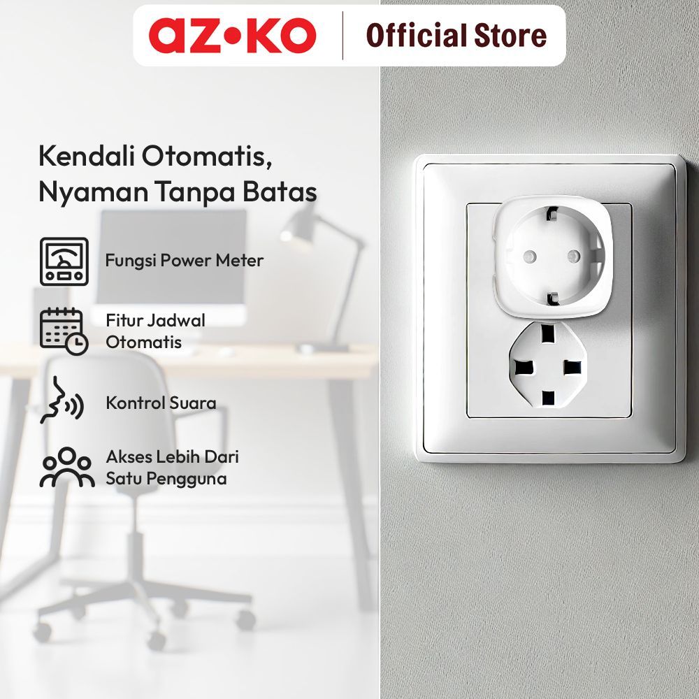 Jual AZKO Krisbow Sync Steker Smart Plug Ue Dengan Monitoring Function ...