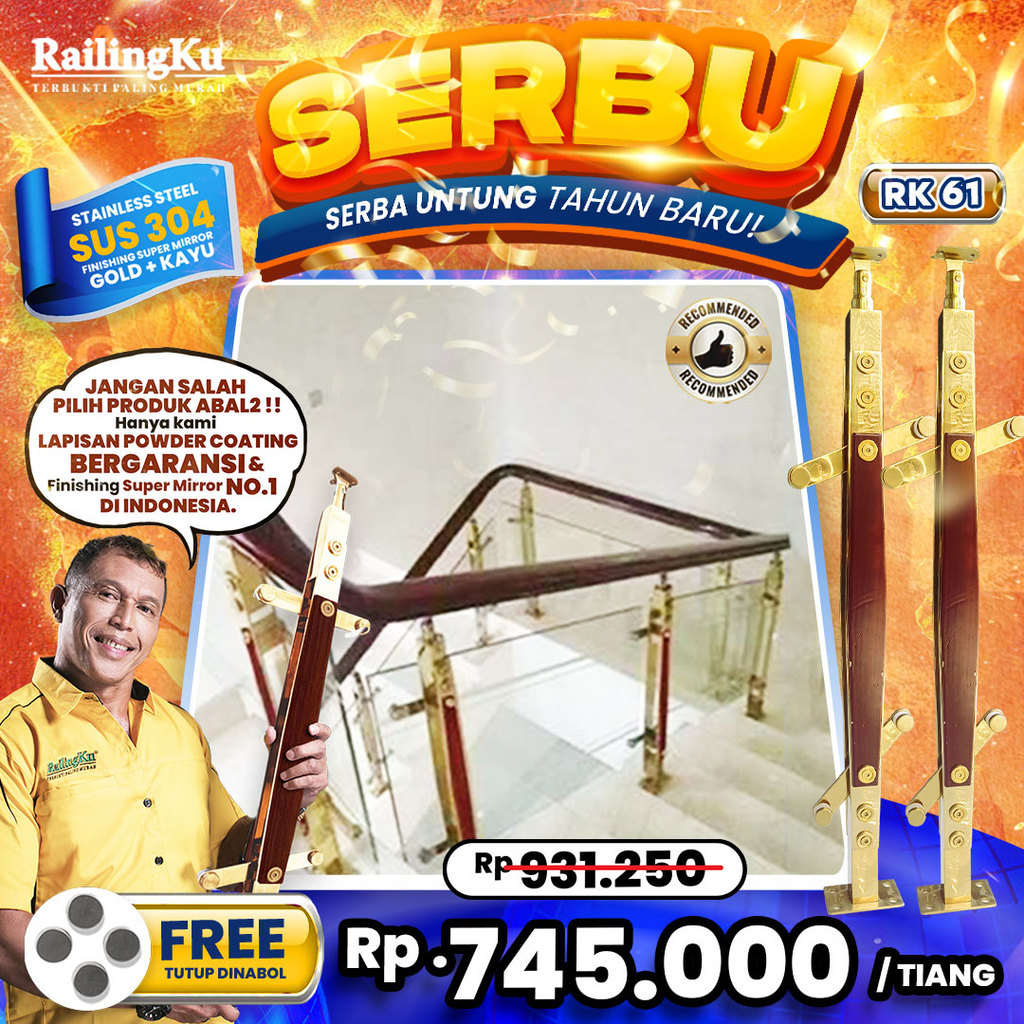 Jual Railing Tangga Stainless Gold Edition Tiang Railingku [SERBU!] RK ...