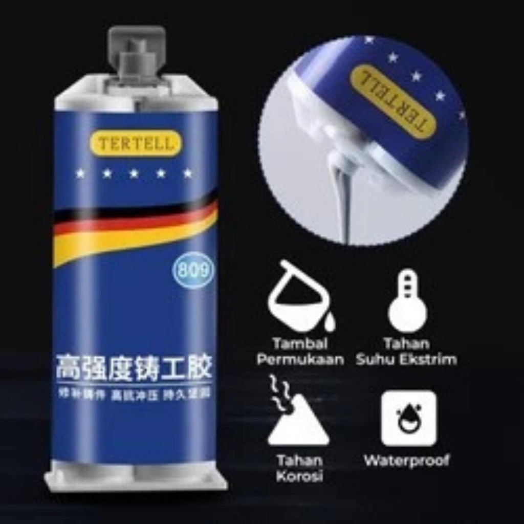 Jual Lem Besi TERTELL Tahan Panas Industrial Metal Repair Glue Lem AB ...