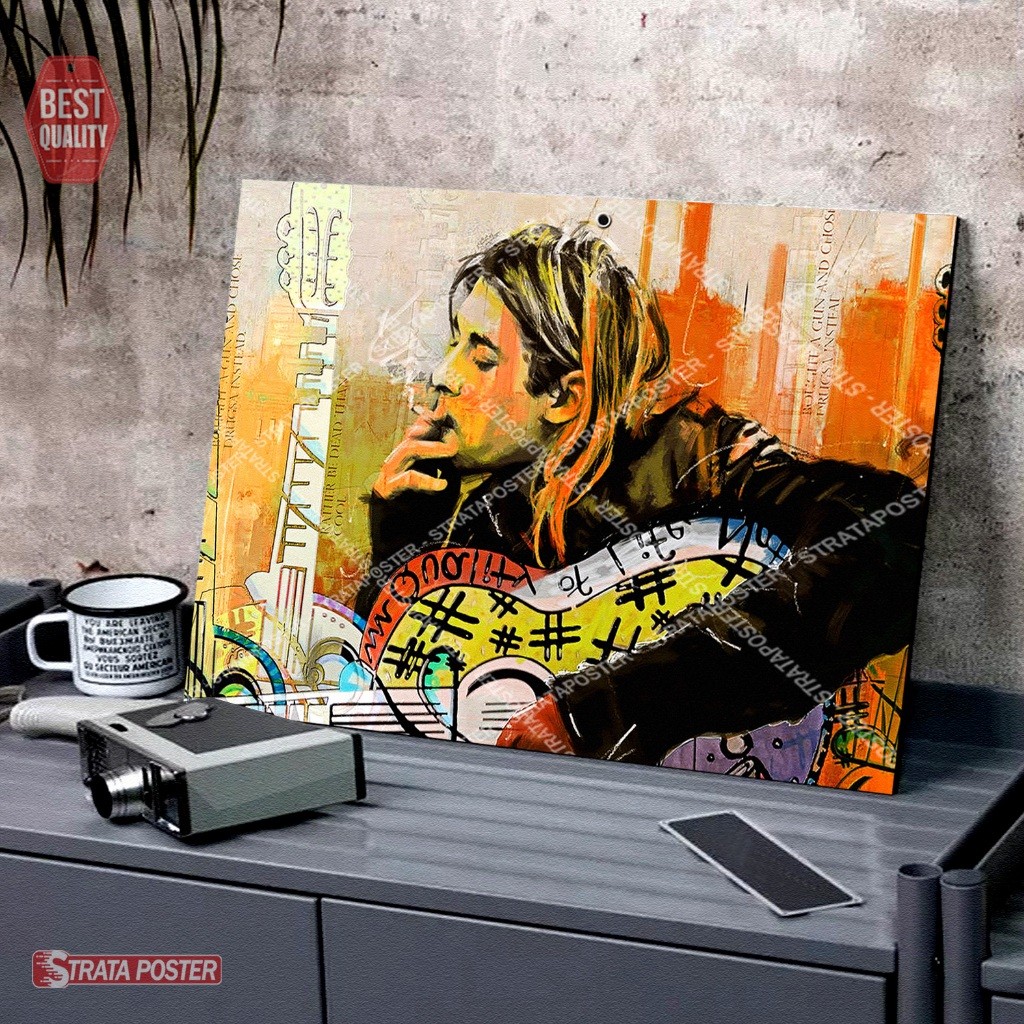 Jual Poster Kurt Cobain Dekorasi Pajangan dinding Musik Nirvana Wall ...