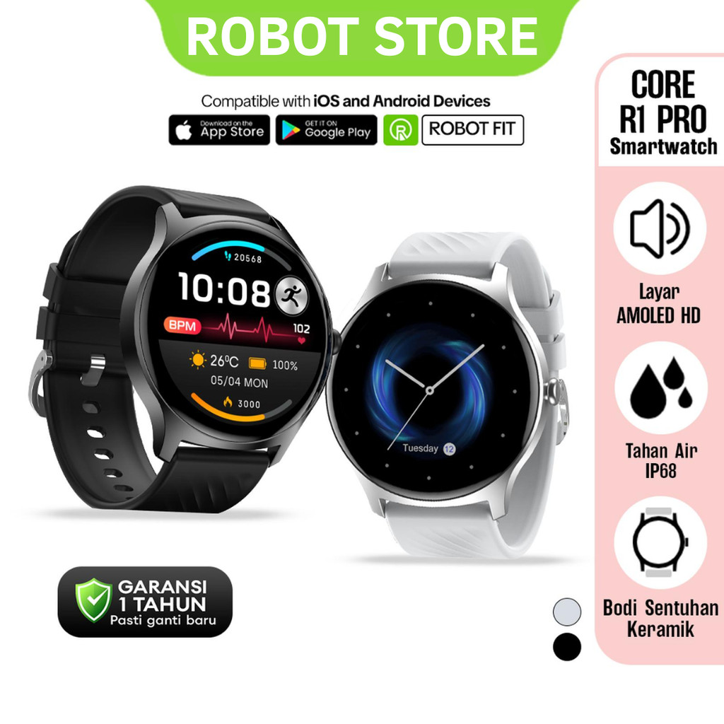 Jual ROBOT Core R1 Pro Smartwatch 1.43 Inch Amoled Hd Display Ip68 ...