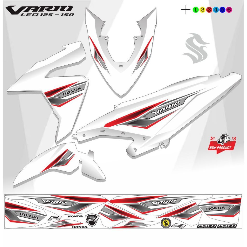 Jual VARIASI STRIPING STICKER POLET VARIASI MOTOR VARIO LED 125 / 150 ...