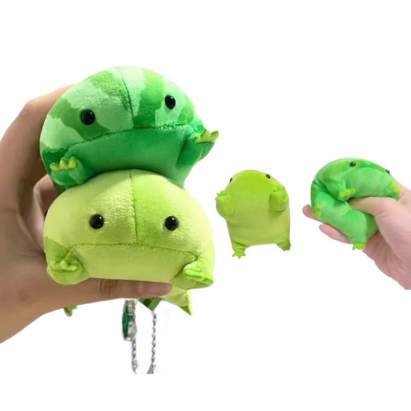 Jual Cartoon Anime Green Frog Plush Toy PP Cotton Decompress Animals ...