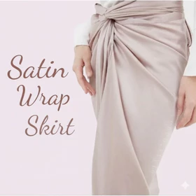 Rok Lilit Instan Satin Plus Gesper Rok Lilit Polos Rok Lilit Satin Jatuh Dan Mengkilap Satin