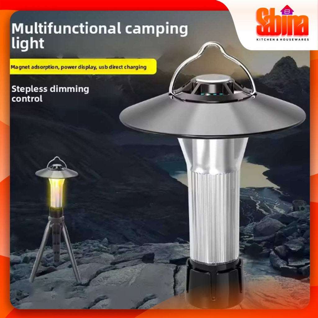 Lampu Camping Lentera LED Outdoor Rechargeable Waterproof with Tripod
