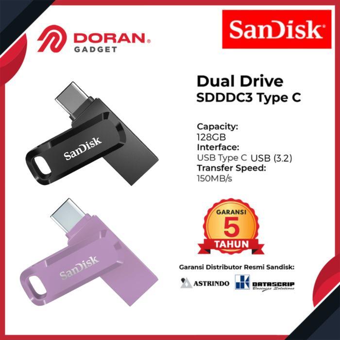 Jual Tasty Trails Flashdisk OTG Type C 128GB SanDisk Dual Drive SDDDC3 ...