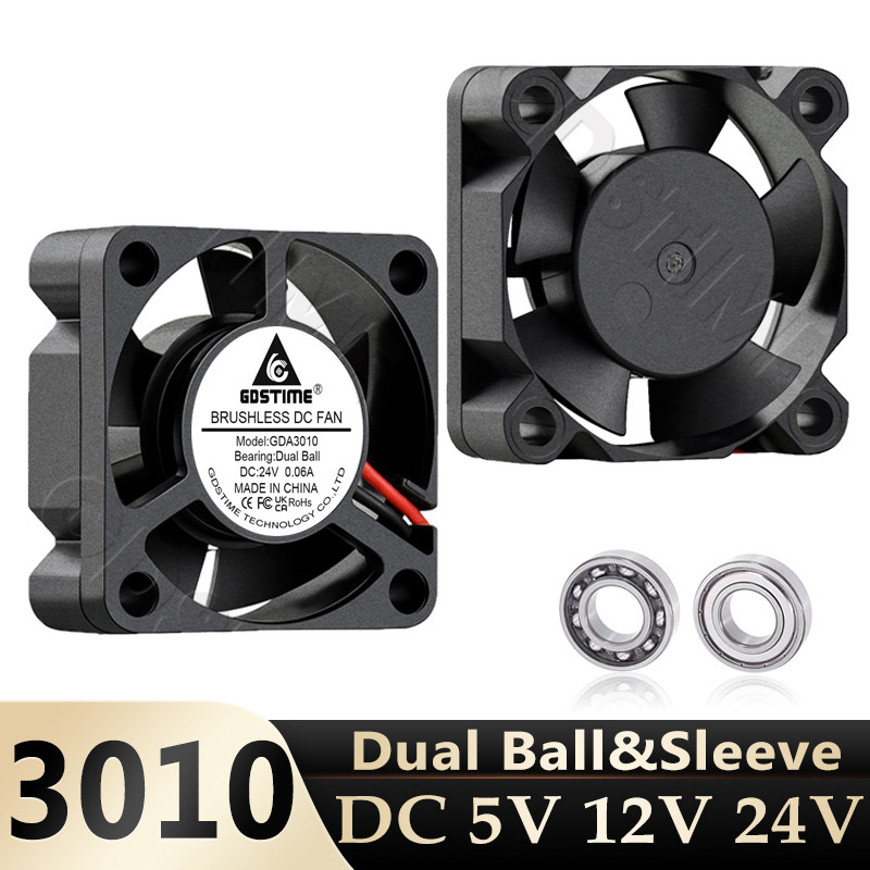 Jual Gdstime 30mm 3D Printe Fan 5V 12V 24V Mini PC Fan 3010 2Pin Axial ...