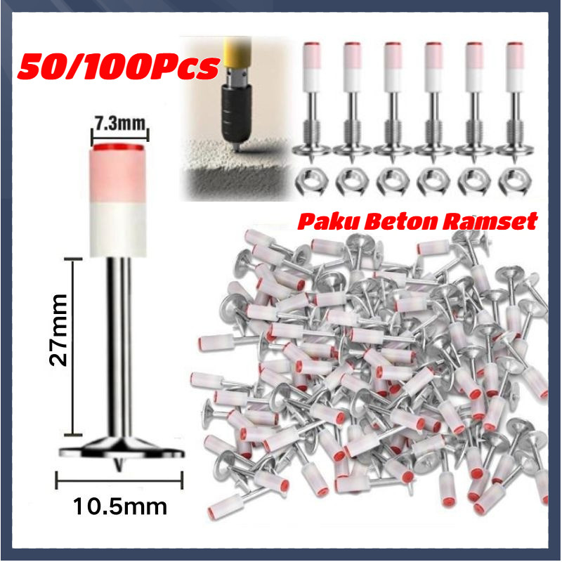 Jual [COD] Paku Beton Mini Ramset 7.3 Mm 50/100Pcs Paku Mini Pengikat T ...