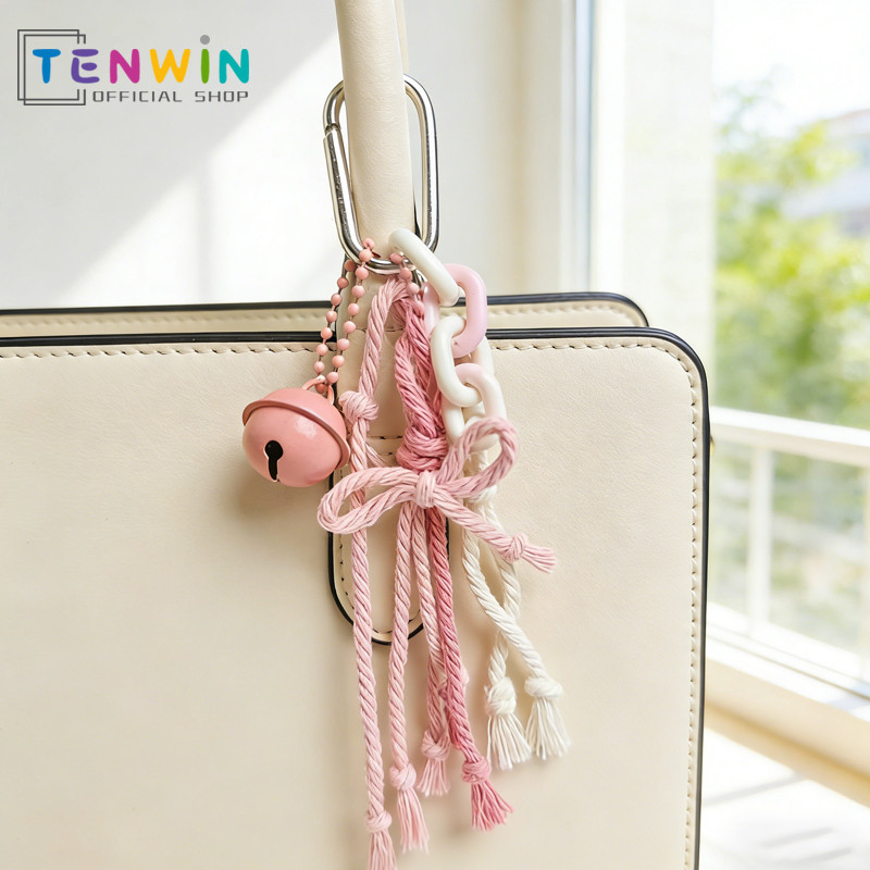 Bag Charm Macrame Keychain Lucu Gantungan Kunci Macrame Pita Cantolan Tas  Aesthetic-Tenwin