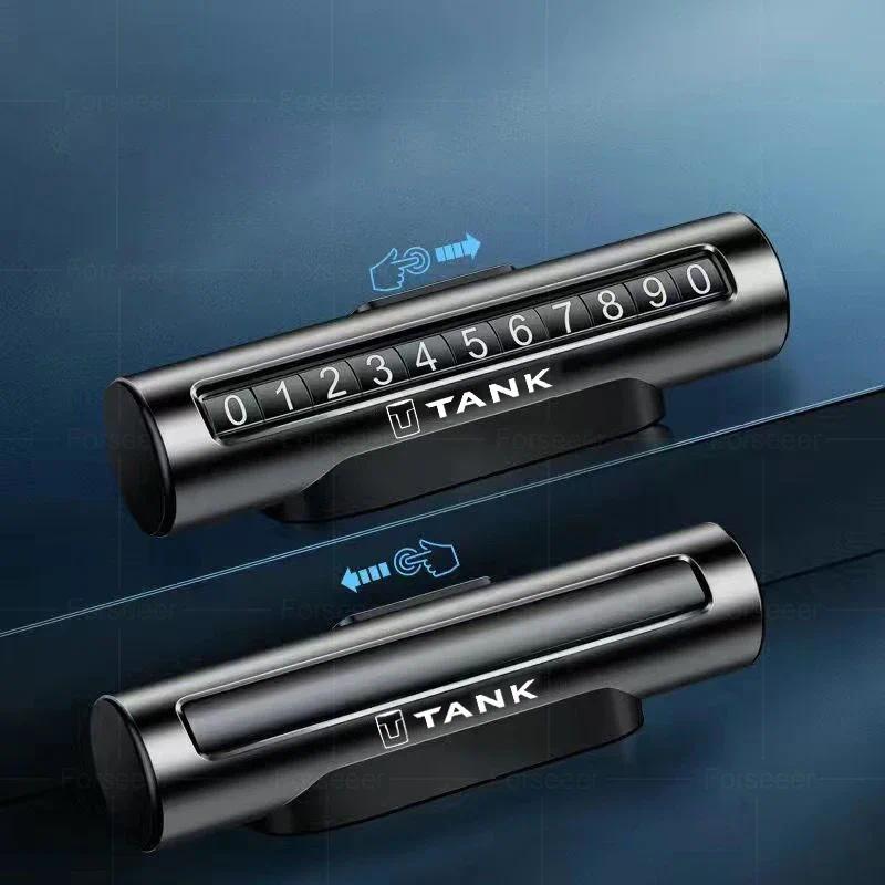 Jual Metal Car Temporary Parking Card Rotatable Phone Number Plate For ...