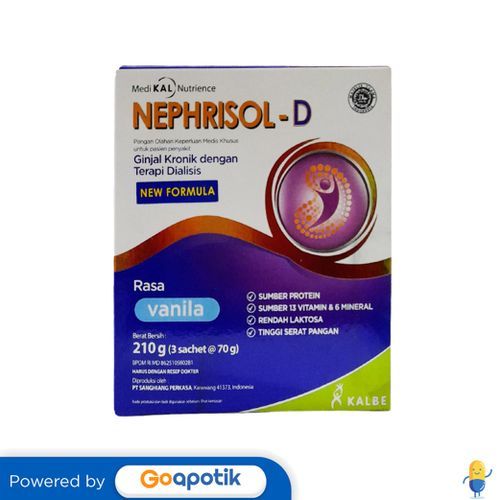 Jual Nephrisol-D Rasa Vanila 70 Gram Box 3 Sachet (210 Gram) | Shopee ...