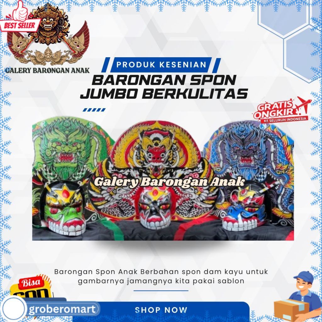 Jual READY BARONGAN SPON ANAK BUAT ANAK TK SD BERBAGAI MACAM WARNA ...