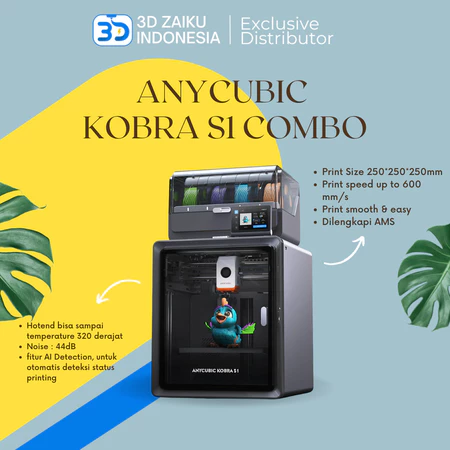Anycubic Kobra S1 Combo Enclosed CoreXY Multi Color High Speed 3D Printer with Active Drying System